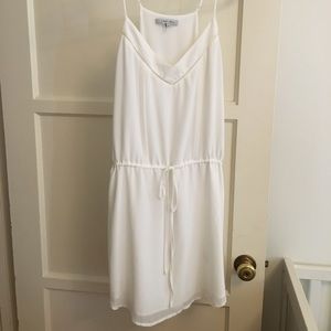 White drawstring dress